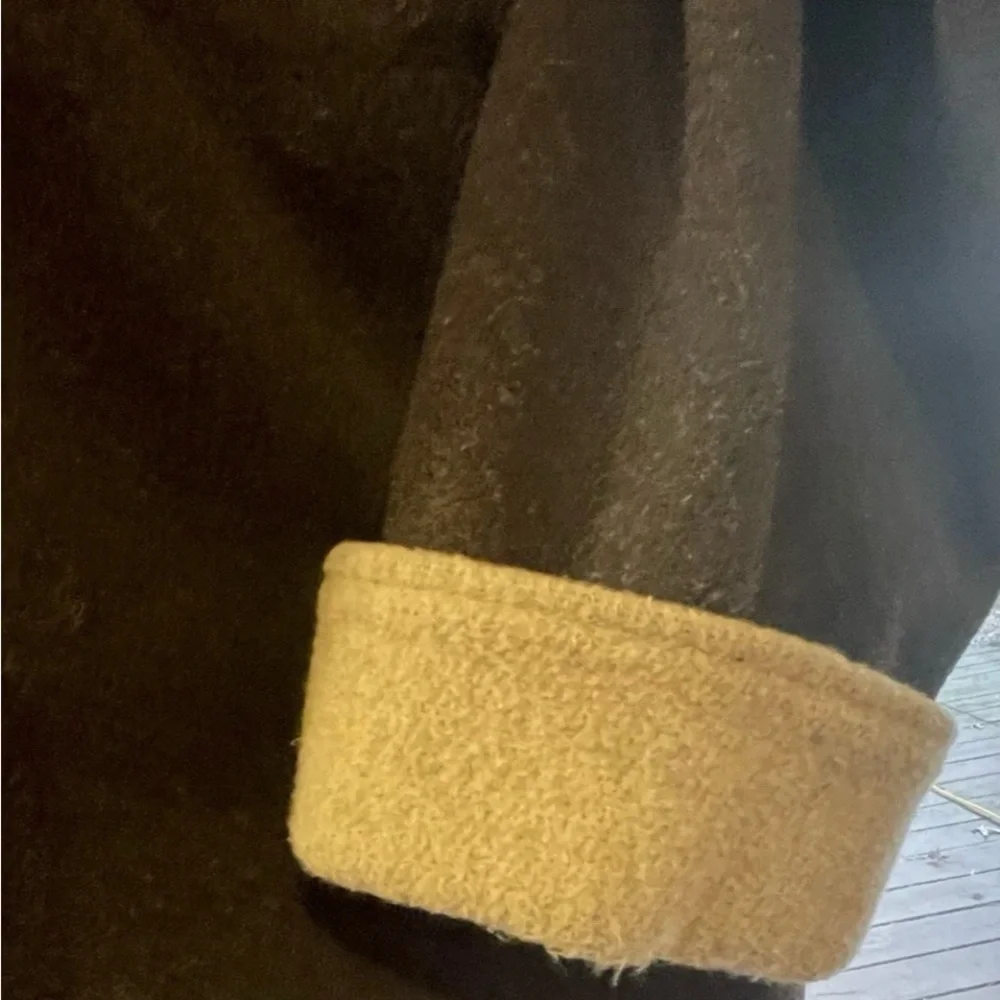 London Fog Women’s Hooded Wool Coat- M-Brown & Tan-Lined - Picture 14 of 15